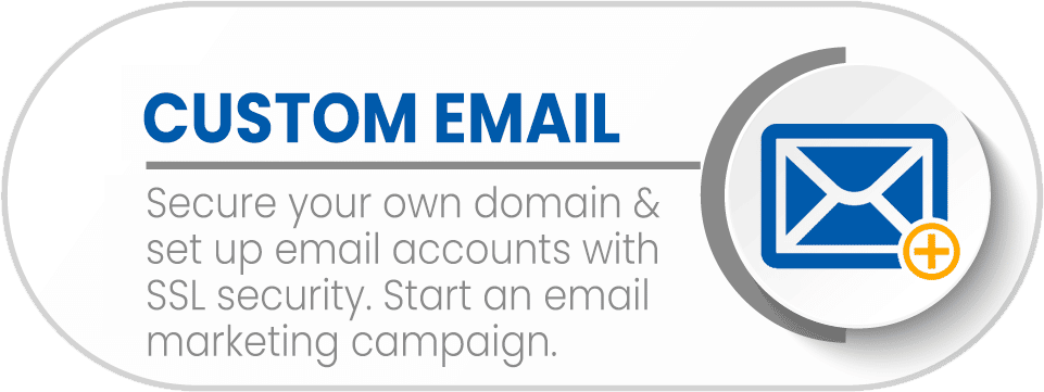Secure your own domain & set up email accounts with SSL security.